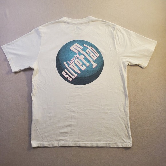 Levi's SilverTab Other - Levis SilverTab Mens Relaxed Graphic T-Shirt White Small 90s Retro Logo Tee
